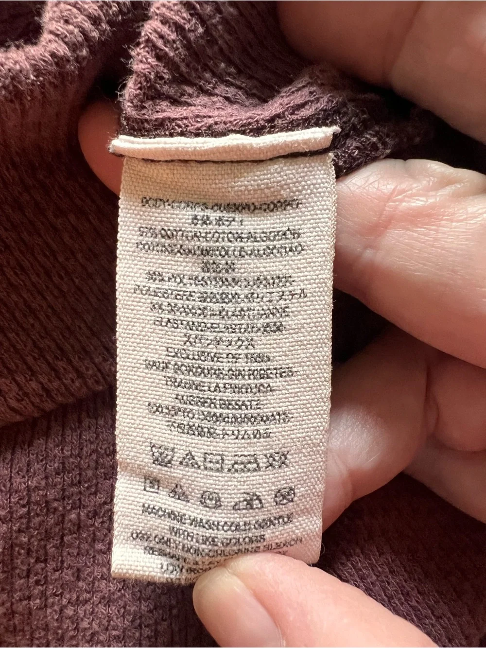 Free People Masquerade Embroidered Cuff Thermal Top Burgundy Rare - Size Medium